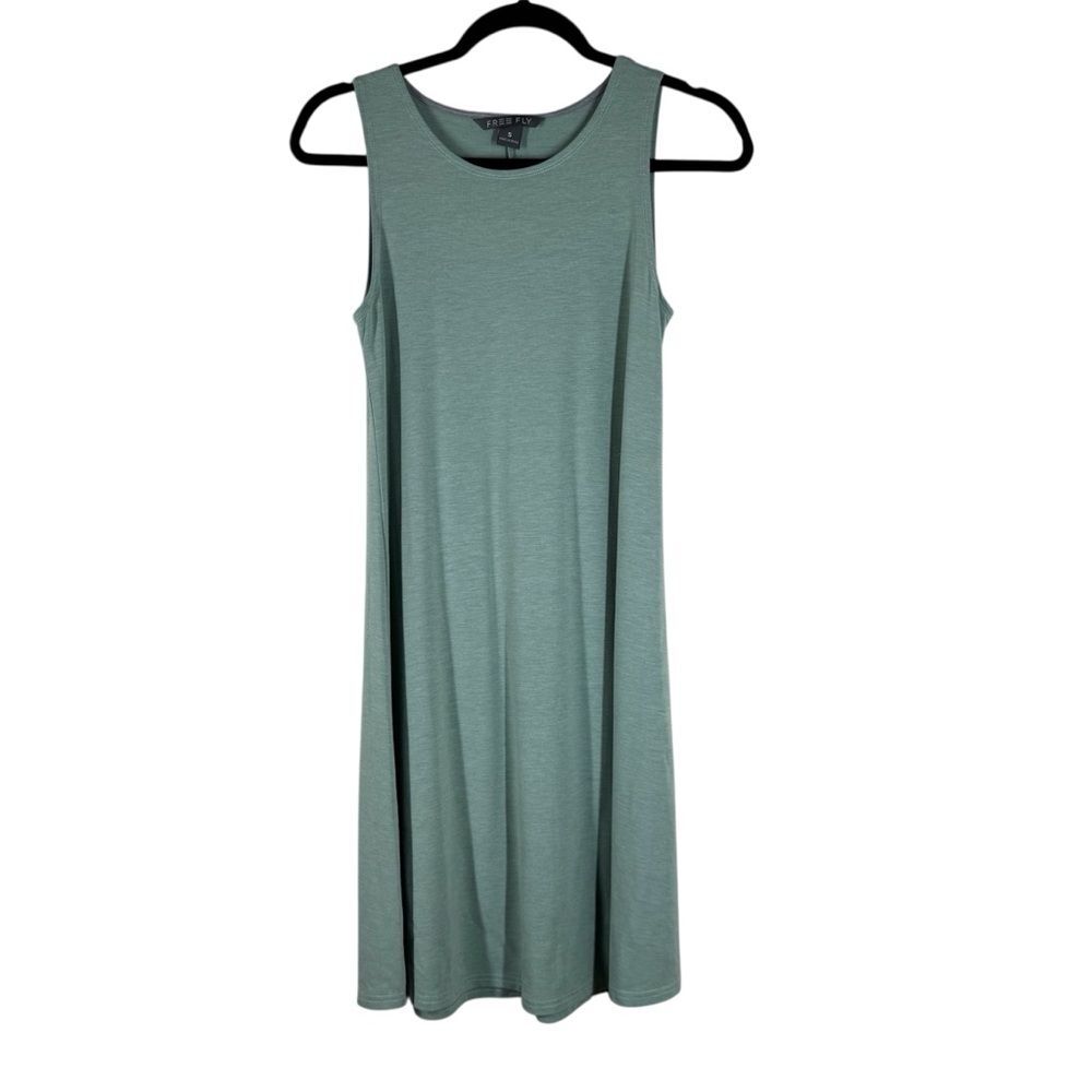 Free Fly Sleeveless Bamboo Flex Dress A Line Heather Mint Beach Women's Small